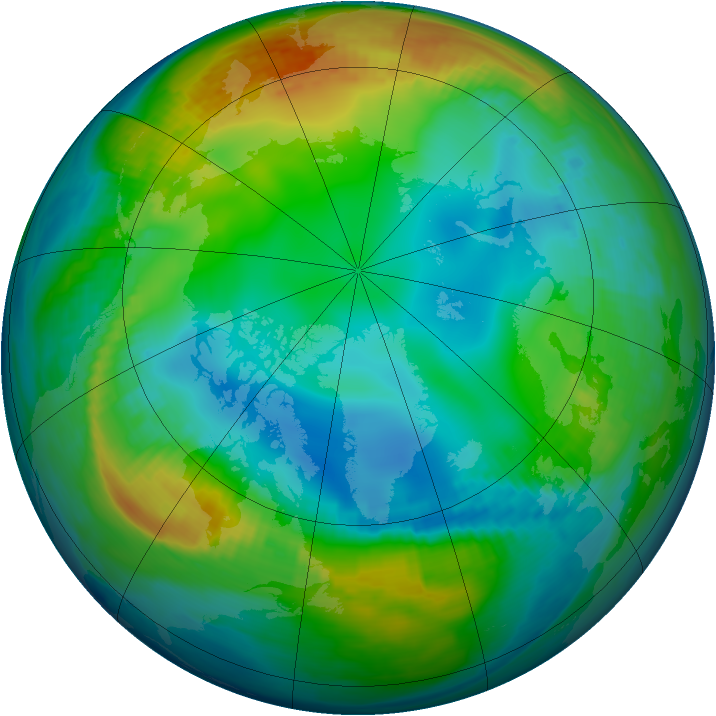 Arctic ozone map for 28 November 1985